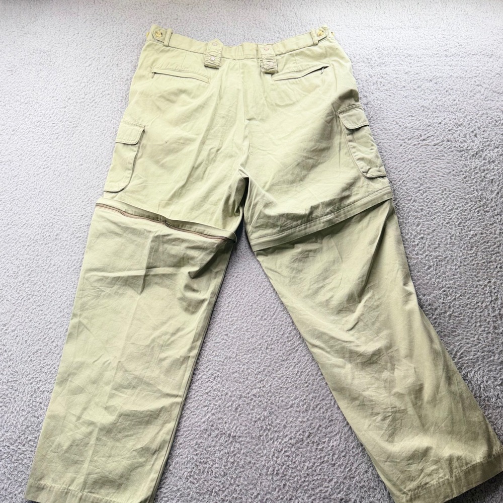 Sierra Trading Post Mens 36 Convertible Zip Off Cargo Pants Khaki Green Cotton